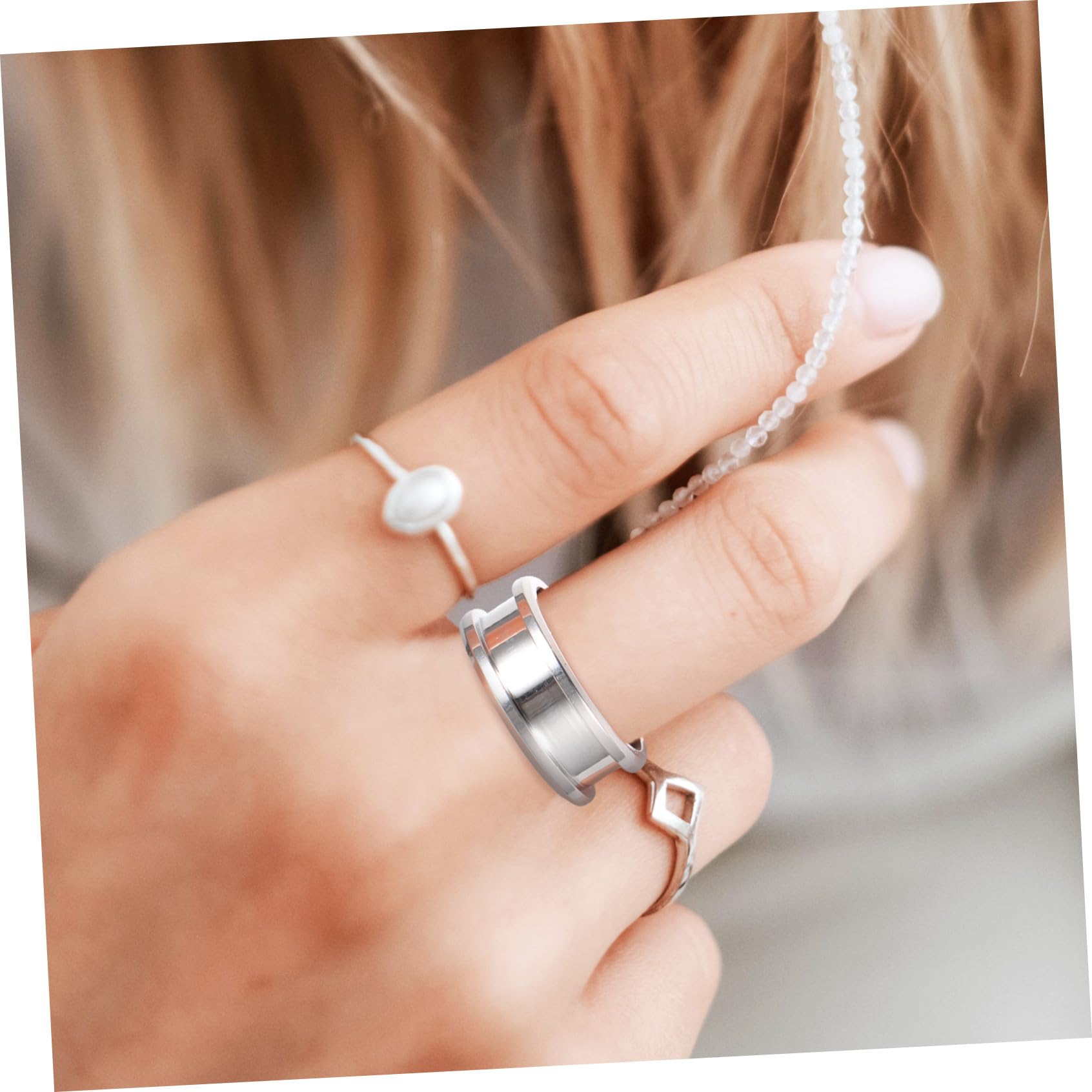 VILLCASE 40 Stk Geriffelter Ring Geriffelter Fingerring Edelstahl Ringmacher Fingerring Aus Stahl Kreisring Ringkernrohlinge Inlay Breitband-fingerringe Hypotenuse Dorn Rostfreier Stahl