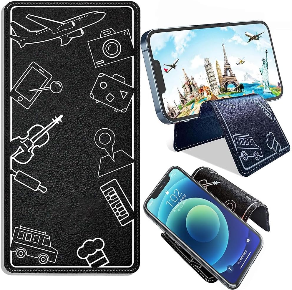 Funito Airplane Travel Essentials for Flying Flap Cell Phone Holder & Flexible Tablet Stand for Desk, Bed, Treadmill, Home & in-Flight Airplane Travel Accessories - Travel Must Haves Cool Gadgets