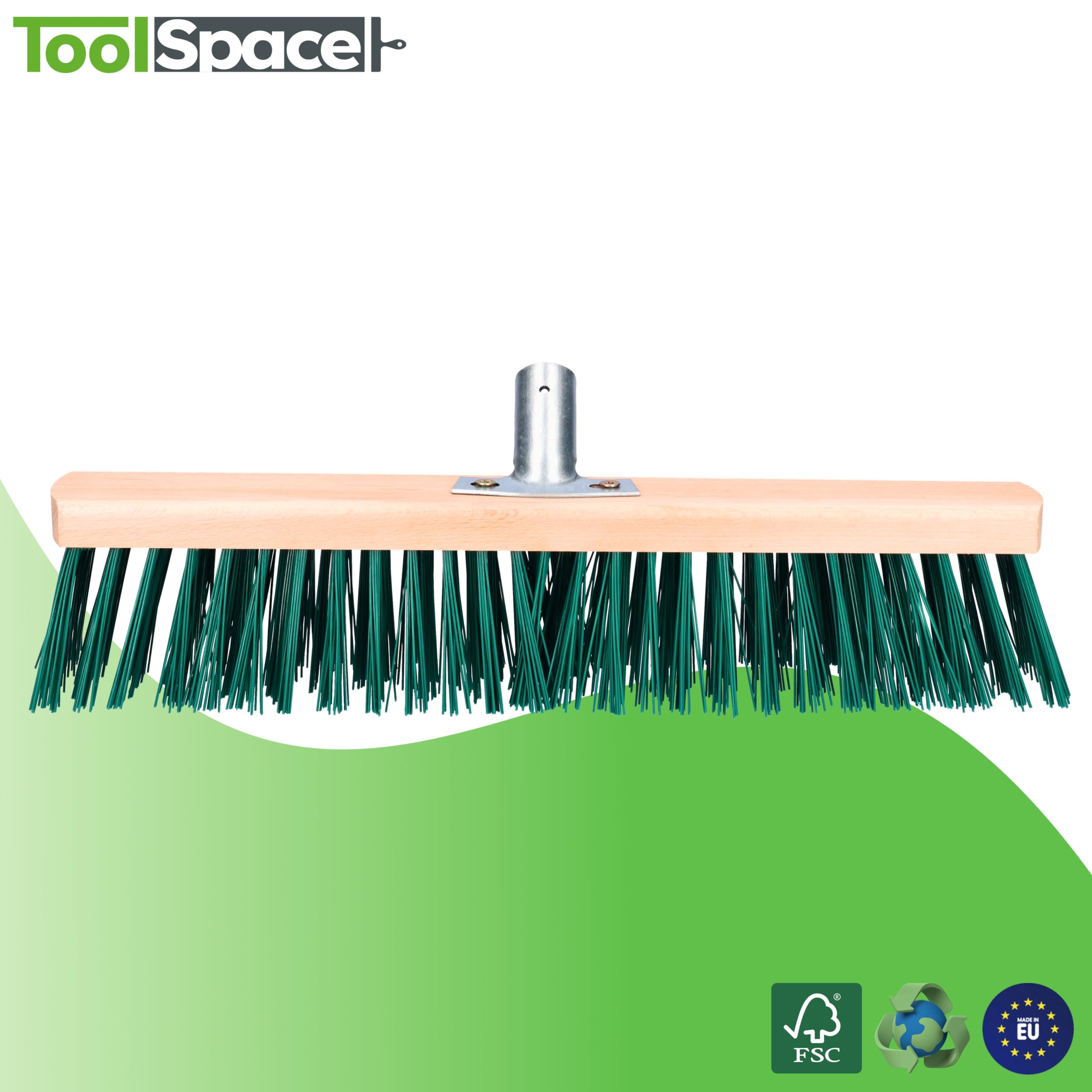 ToolSpace Spazzola per la pulizia stradale e pavimentazione, scopa stradale 40 cm, per uso esterno, scopa da giardino