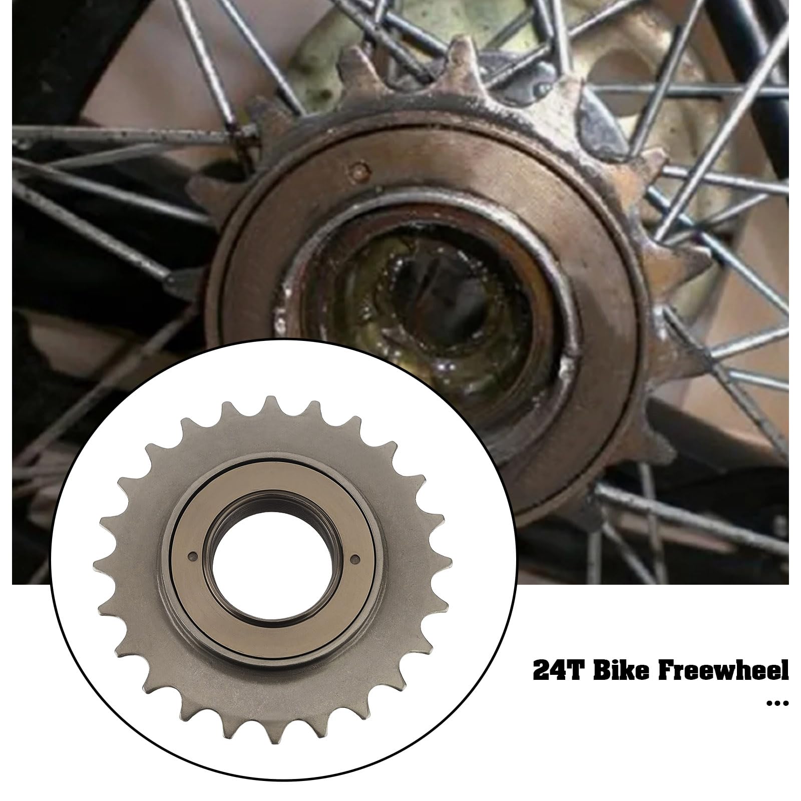 The Lord of the Tools 2 Pezzi 24 Denti Bici Ruota Libera Monomarcia ID 34mm OD100mm Per Catena 1/2" X 1/8" Accessorio Per Bicicletta Marrone