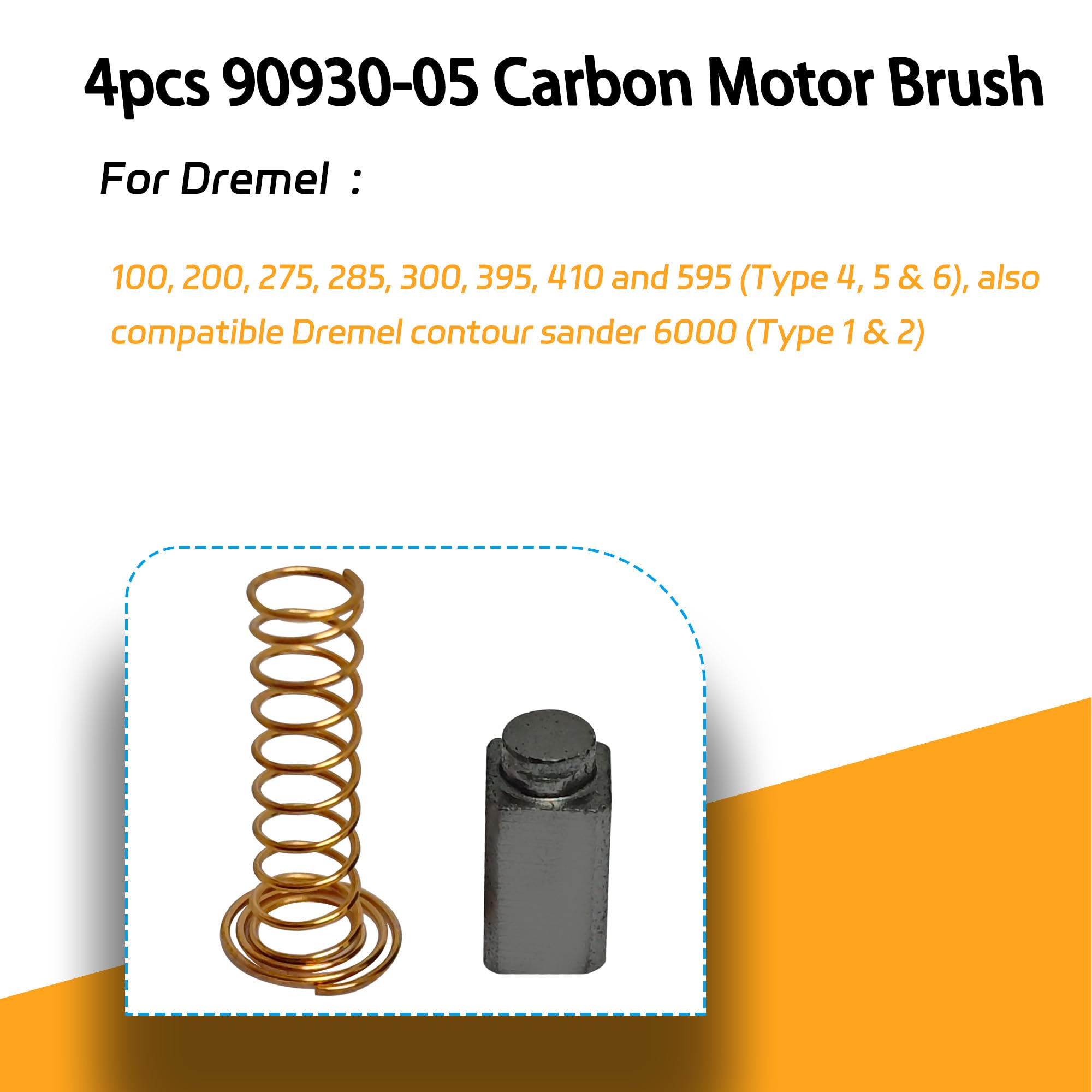 6-Pack Carbon Motor Brushes – Compatible With Dremel 3000, 200, 276, 396 & More – Replacement For Dremel 2610009829