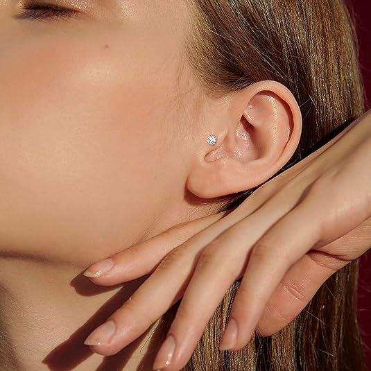 Boucles D'Oreilles Note De Musique - Acier Inoxydable - Pour Cartilage, Tragus - Cadeau Tendance