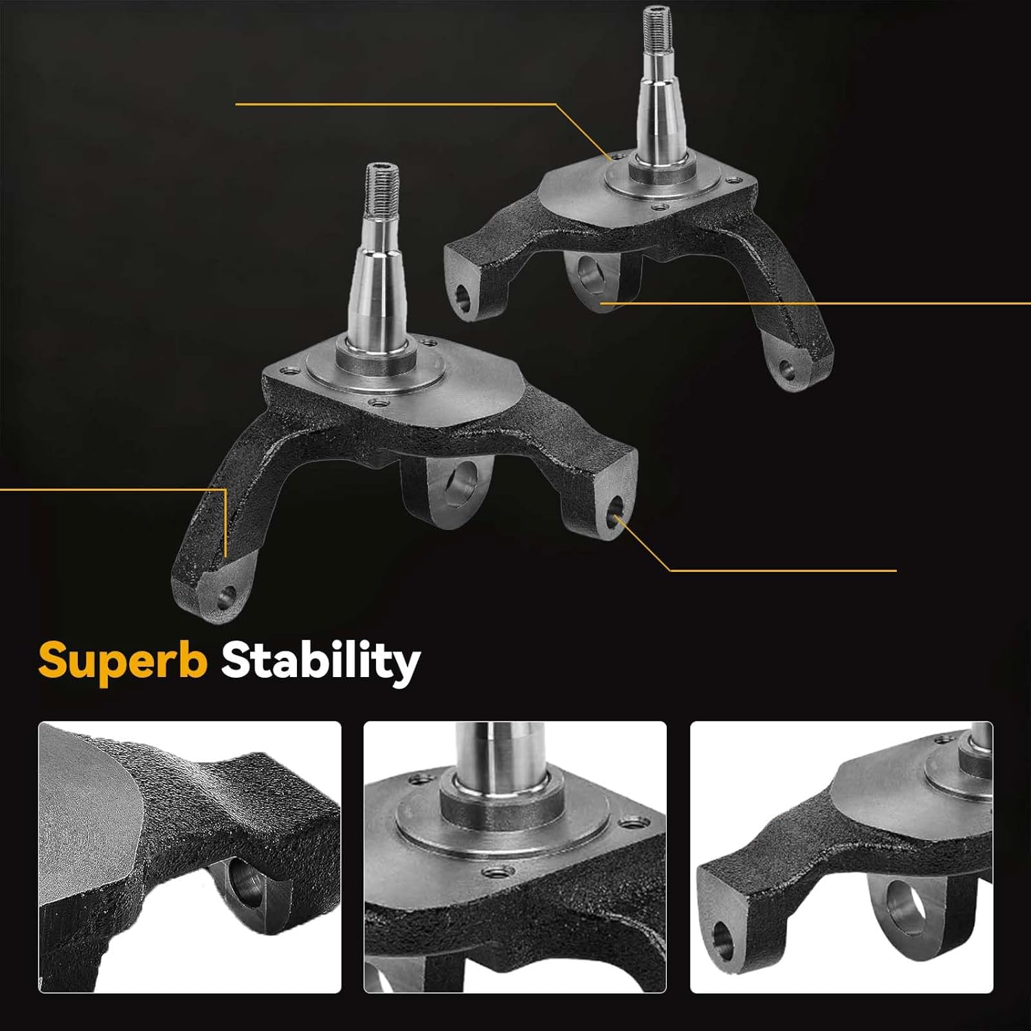 2-1/2" Ball Joint Drop Spindles, Lowering Knuckle For 66-76 VW Bug/Beetle, For Ball Joint & Link Pin Drum Brake Front Ends, Compatible with 1966-1976 Volkswagen Beetle, # 22-2859