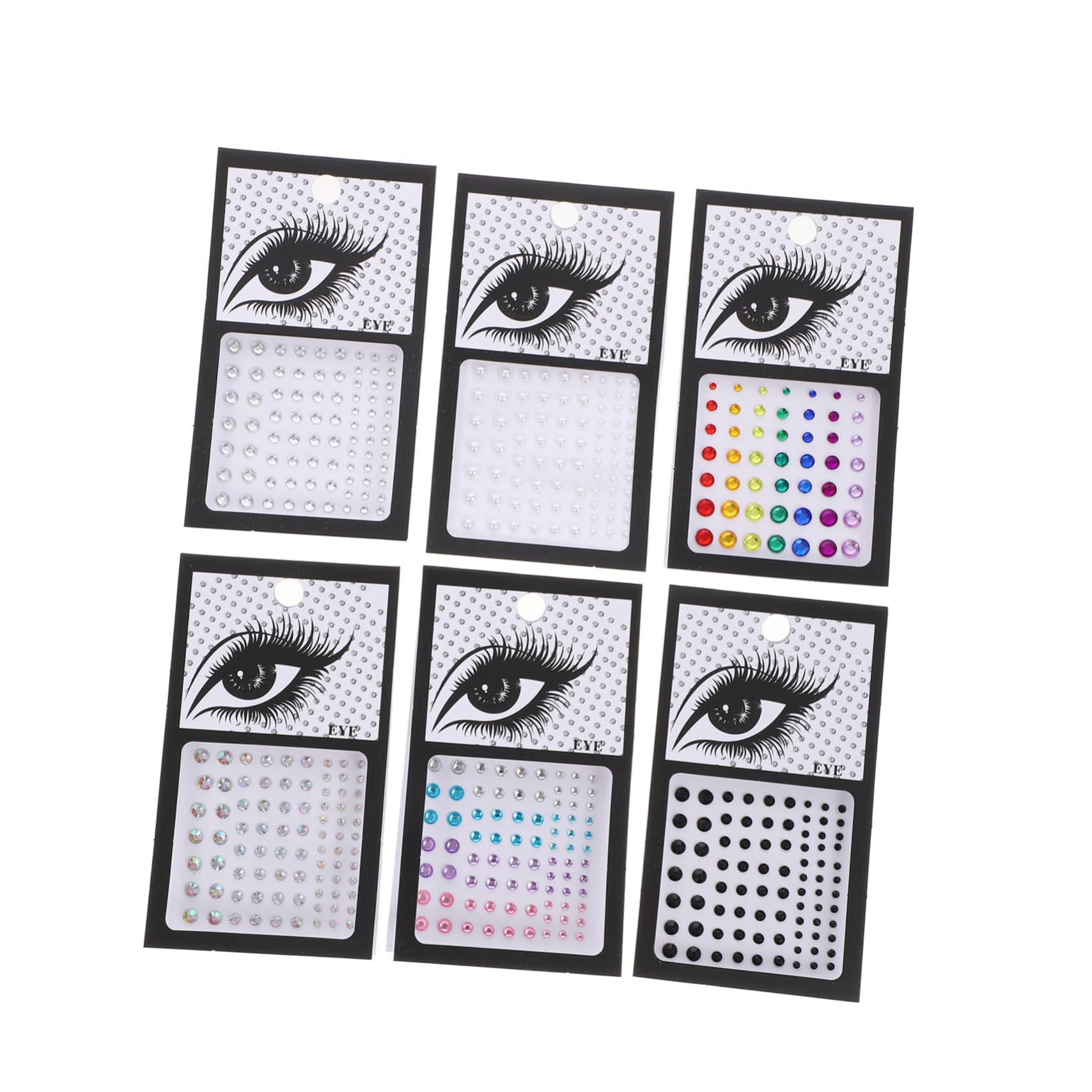 FRCOLOR 24fogli Sticker Di Gemme Per Viso Di Adesivi Strass Per Trucco Decorazioni Faciali Impermeabili e Durature Per Festival e Occasioni Speciali