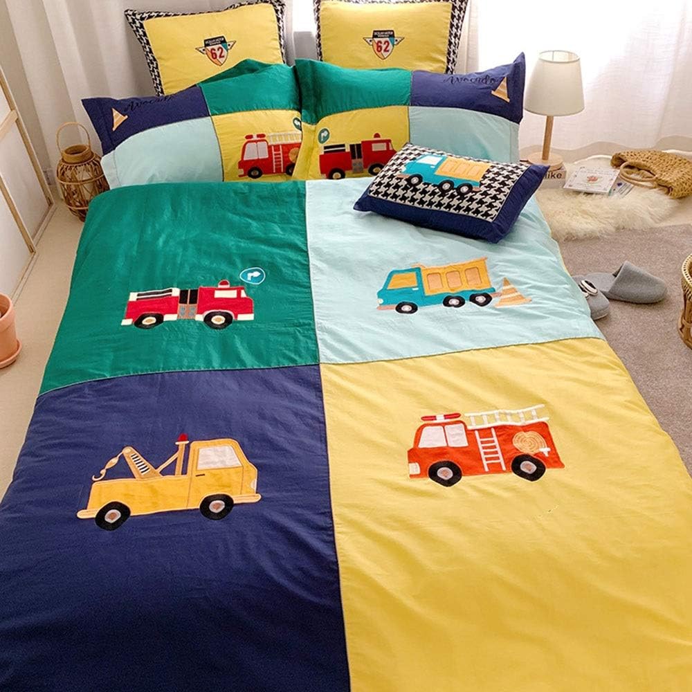 The New Children's Cartoon Series Cotton Material Cotton Color Stitching Pattern Car Pattern Children's Denim Quilt Bed Linen Hotel Style Gift Gift Set (Size : 150200cm) (200 * 230cm)