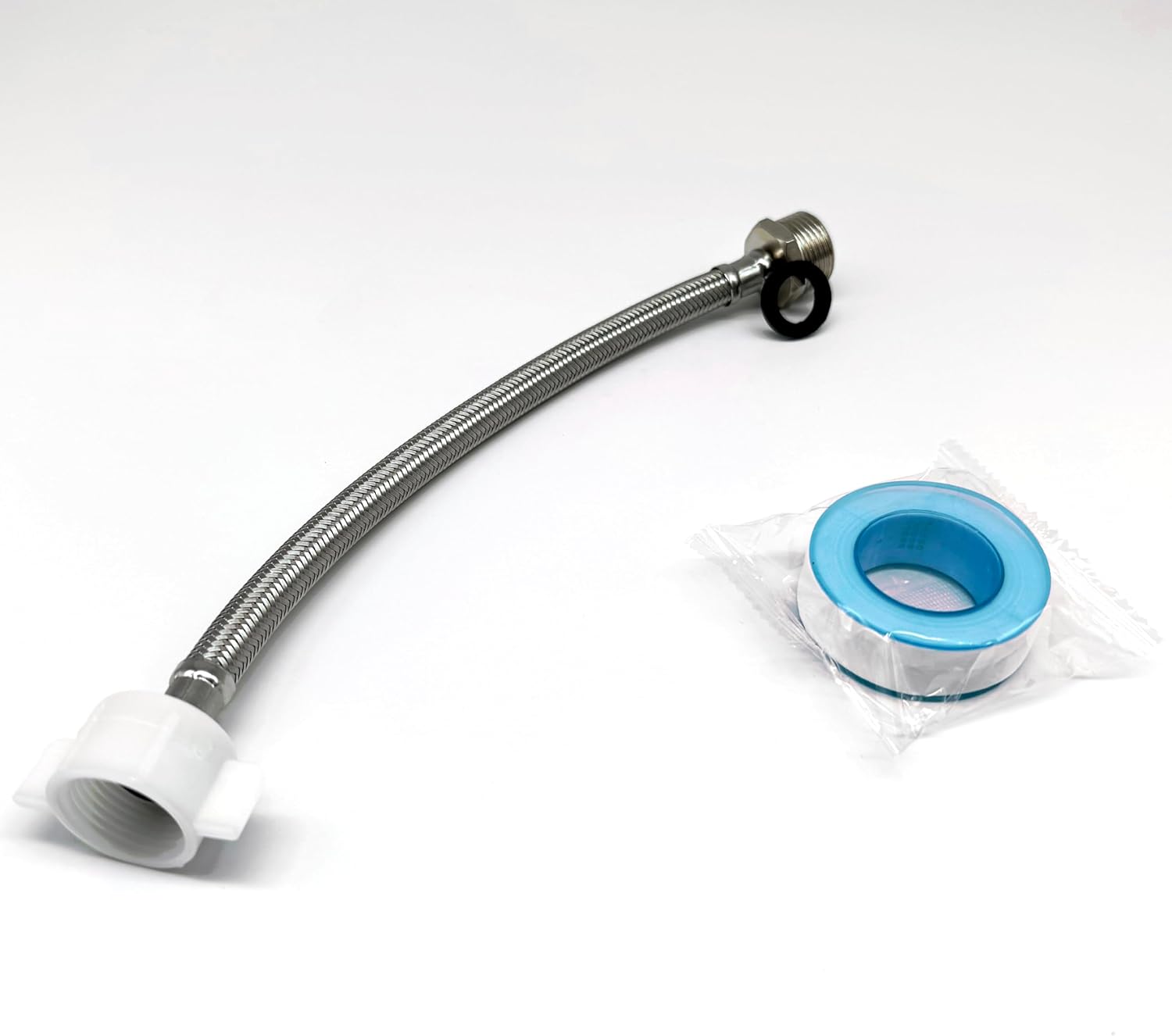 LAFULER 10.7 Inch(27.2CM) Flexible Toilet Connector Extension, 7/8 female x 7/8 male Hose Adapter,Stainless steel braided hose Compatible With TOTO Series Washlet，Attached sealing tape