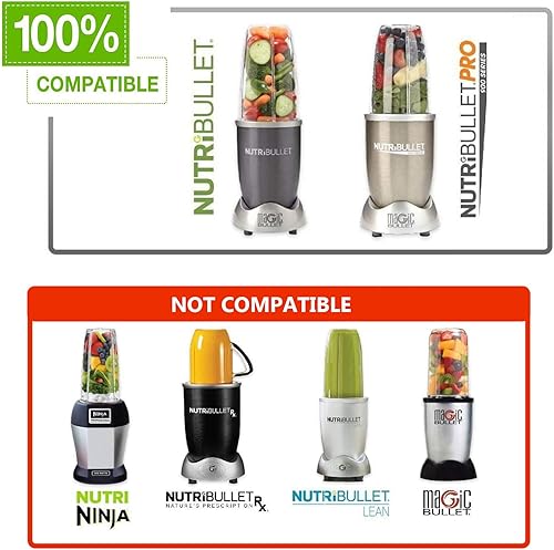 Miniatura 6 de Reemplazo de la cuchilla de licuadora – Cuchilla de repuesto compatible con NutriBullet 900 W/600 W – Cuchilla de batidora cruzada con junta tórica
