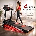 FITGUARD Treadmill by STAYFIT 4 HP Peak Motorised Treadmill for Home Use [ Max User Wt. 110kg | LCD Display | | 4 Level Manul Incline ] Heart Rate Sensor | Cardio Exercise gallery image