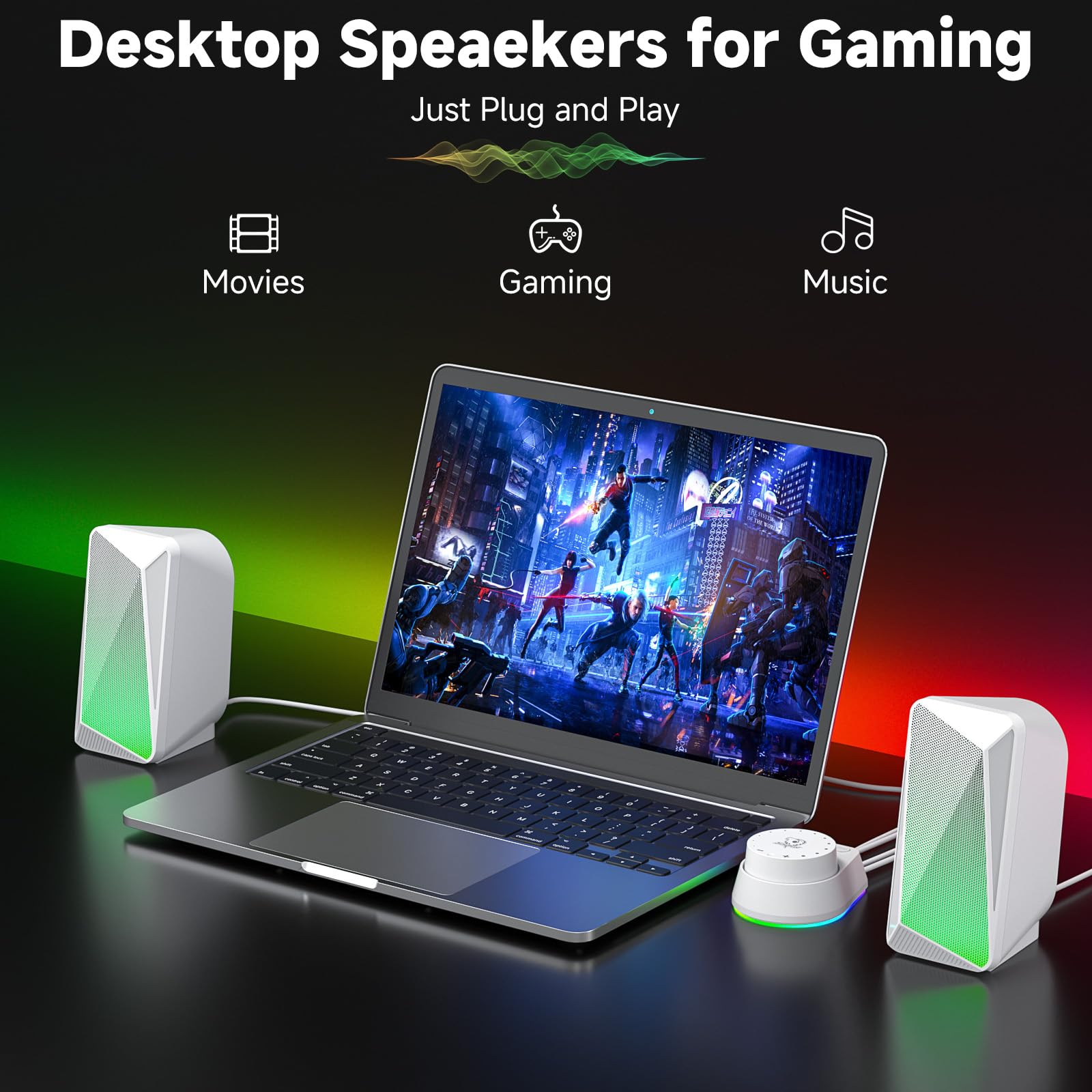 SOULION C30 PC Lautsprecher Bluetooth für Monitor, Laptop, Spiele