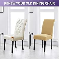 Vista 6 de Joccun - Juego de 4 fundas para sillas de comedor, fundas elásticas para sillas de comedor, fundas de asiento para sillas de comedor, funda