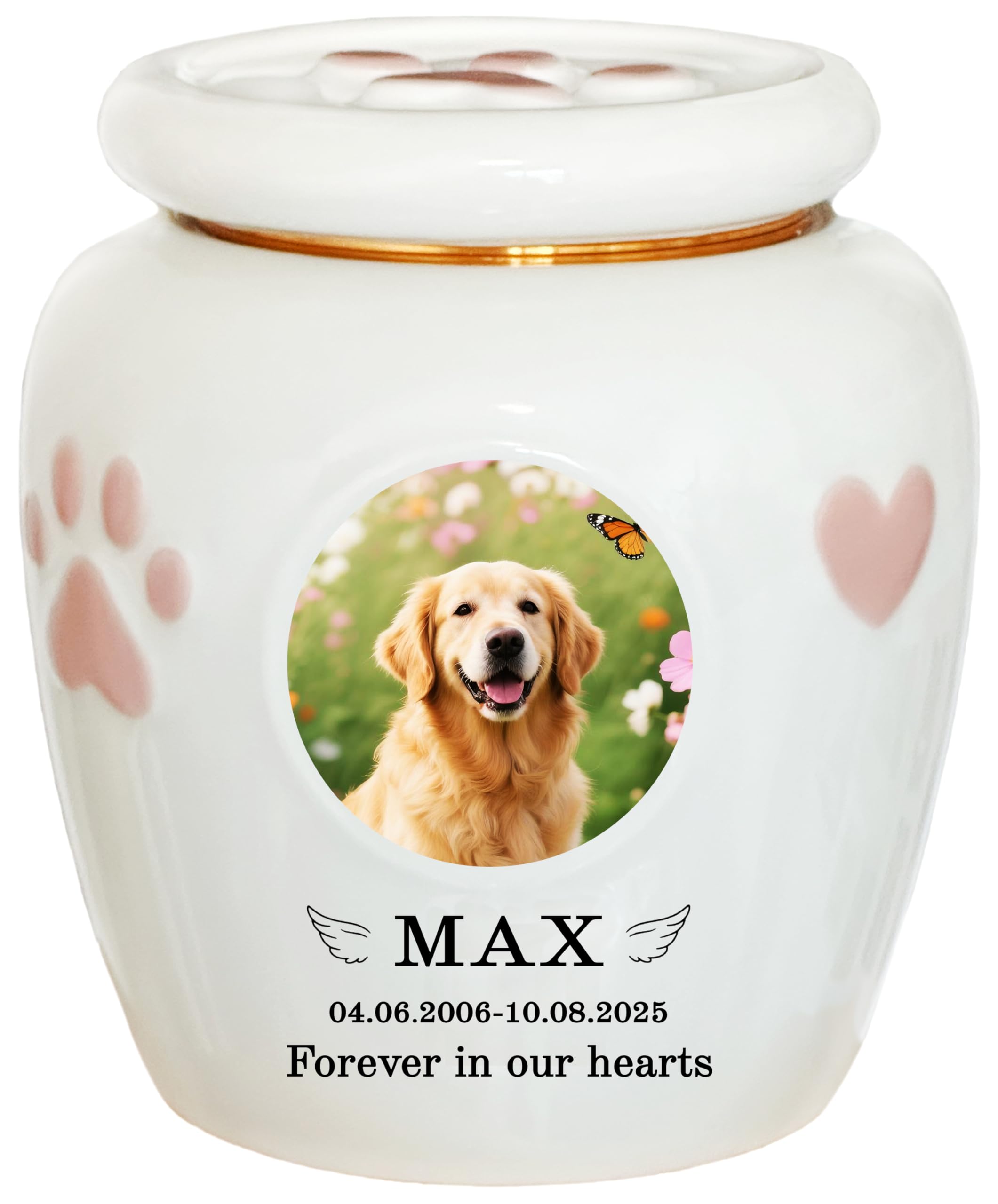 Personalized Dog Urn,Pet Urns for Dogs,Pet Cremation Urn,Dog Urns for Ashes,Urns for Dog ashes,Ceramic Urn,Memorial Box, dog loss (Large Paw, Large suitable ashes โค 110 lb (not bones)) โ image 1