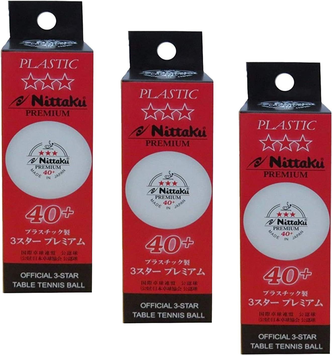 NITTAKU 3-Star Premium 40+ Table Tennis Balls