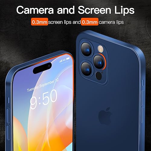 Miniatura 4 de Dataroad - Funda delgada para iPhone 15 Pro papel fino de 0.008 in, 6.1 pulgadas, con 2 protectores de pantalla de vidrio templado, translúcido que