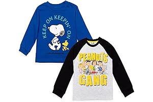 2 Pack Long Sleeve T-Shirts for Toddlers: Embrace the Peanuts Gang