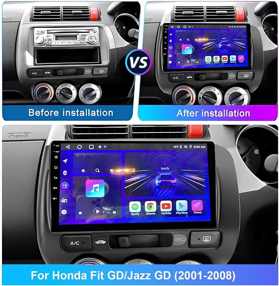4GB+64GB Car Stereo Radio for Honda Jazz GD 2002-2008 Carplay 9 inch WIFI