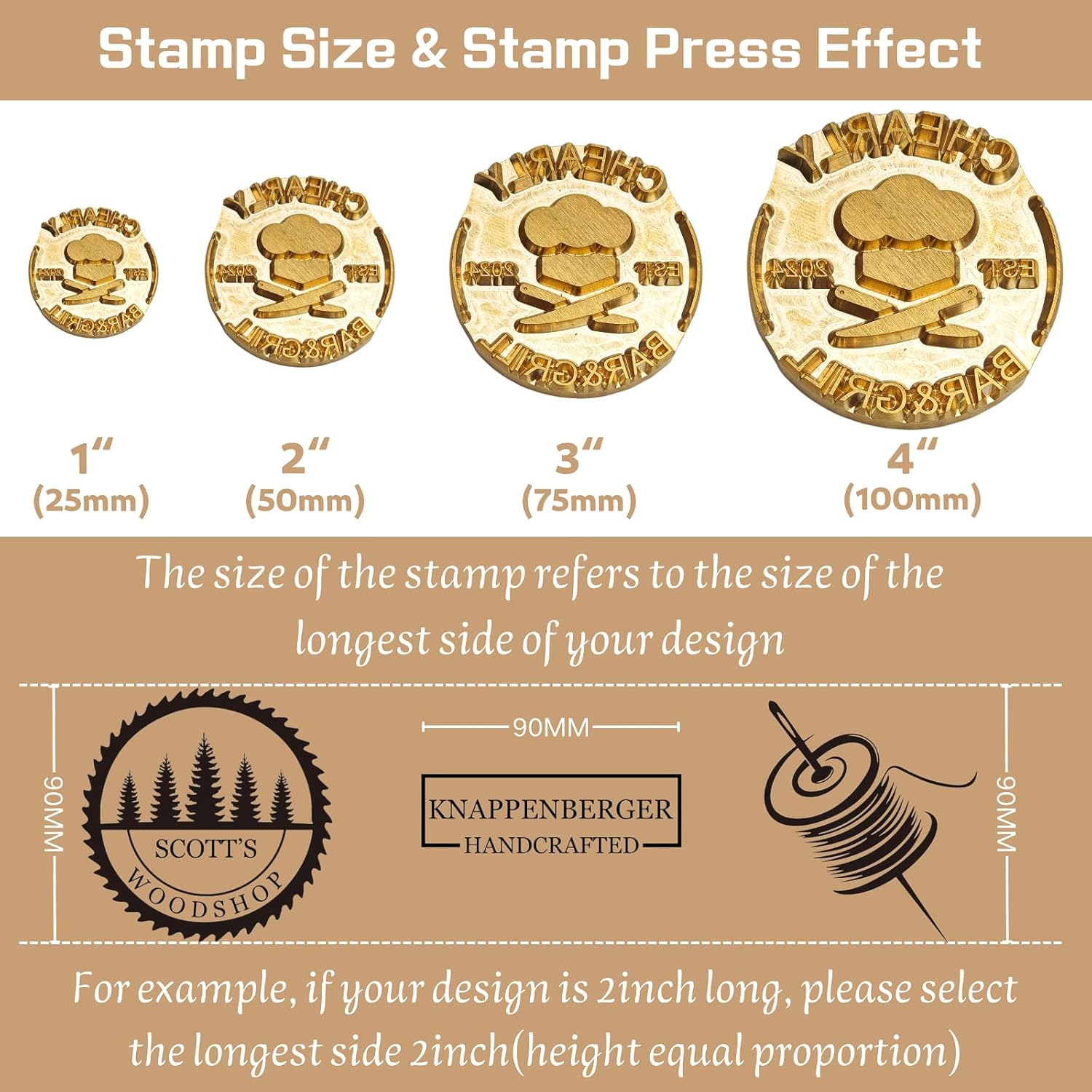 Custom Branding Iron for Metal Stamp Gifts for Woodworkers Stamp Burger Buns Custom Personalized Stamps for Business Brands 110v300w Electric Iron for Leather Project (2.5inches/6.35cm)