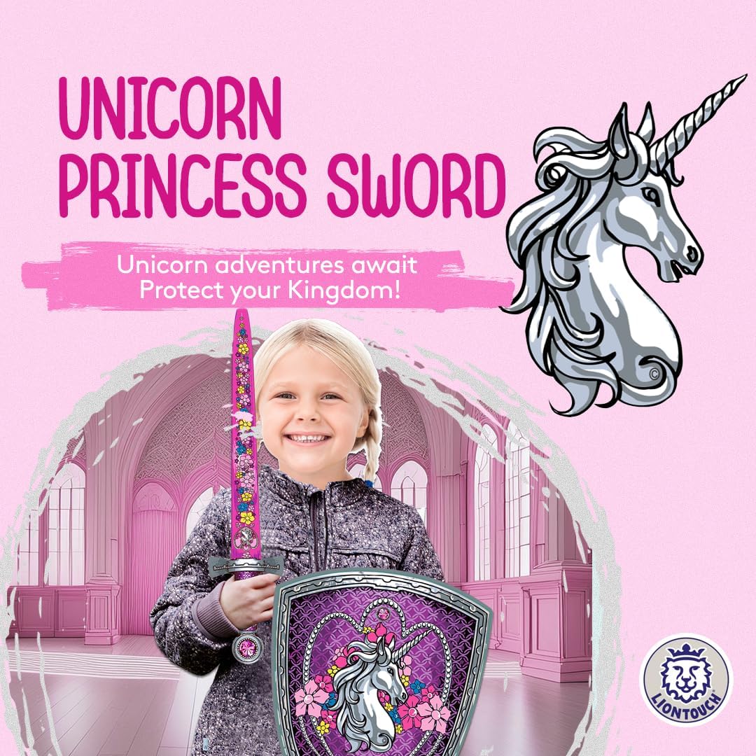 Liontouch - Unicorn Princess Sword for Girls - 3-6 Years | Medieval Style Toy for Pretend Play for Toddlers with Flowers & Gemstones | Safe & Durable Foam Accessory for Royal Dress Up & Costumes - Image 2