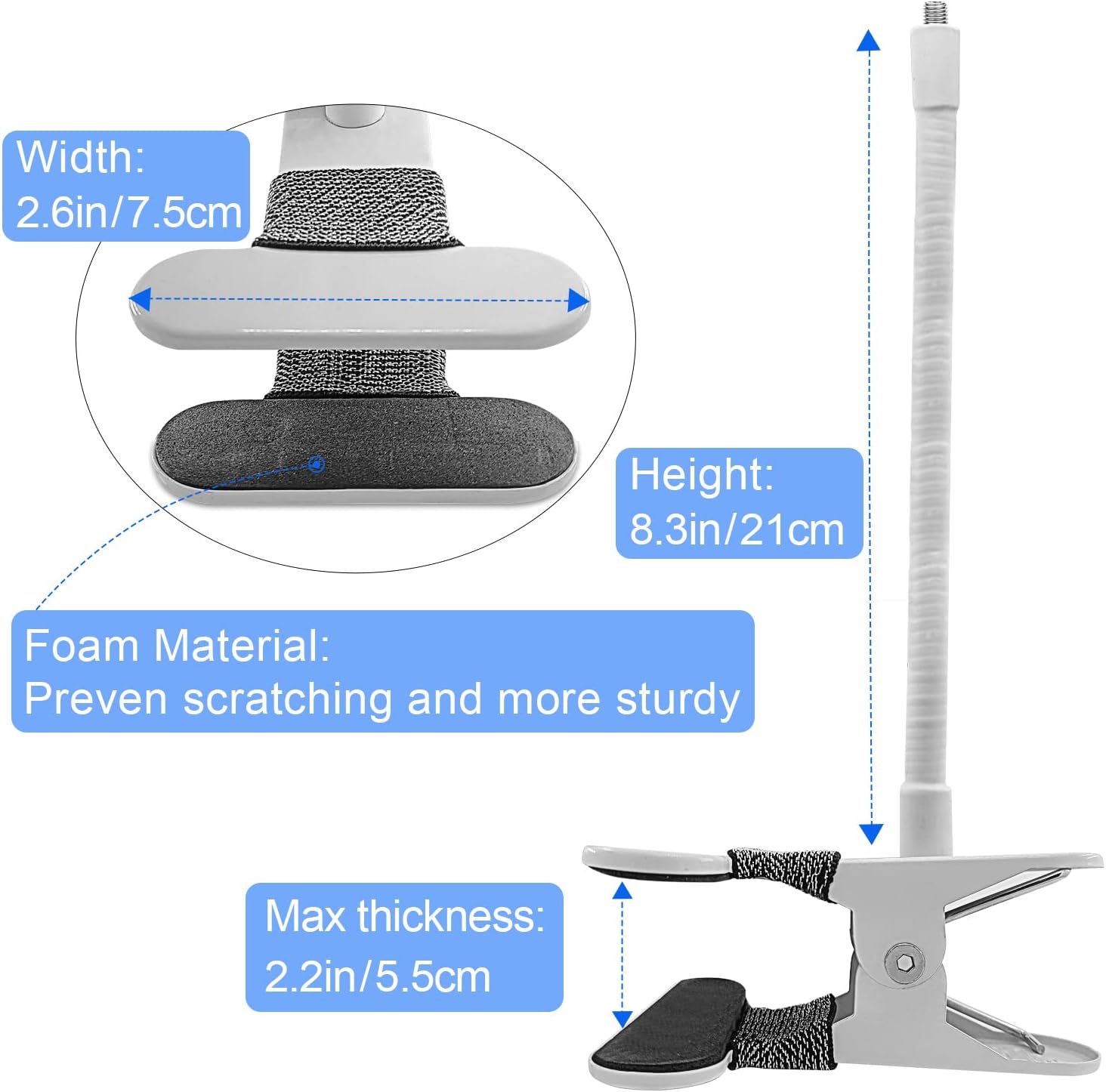 SZAOYU 2Pack Flexible Clamp Mount Compatible with Ring Mount Stick Up Cam & Indoor Cam, Flexible Gooseneck Mounting Bracket No Tools or Wall Damage Required