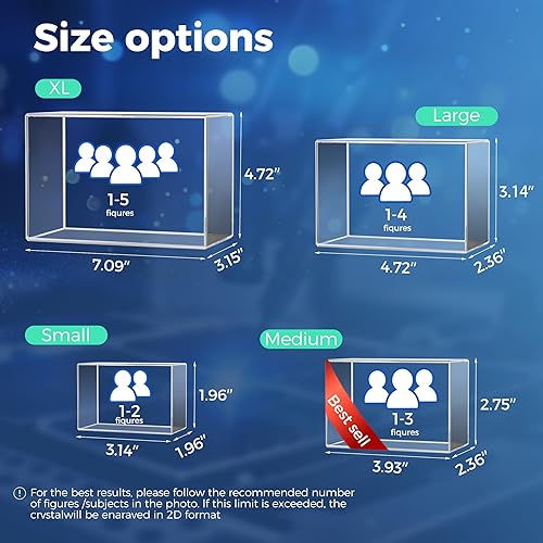 Miniatura 5 de Foto de cristal 3D, regalo personalizado para ella, él, mamá, papá, padre, regalo para parejas Foto personalizada en cristal, única