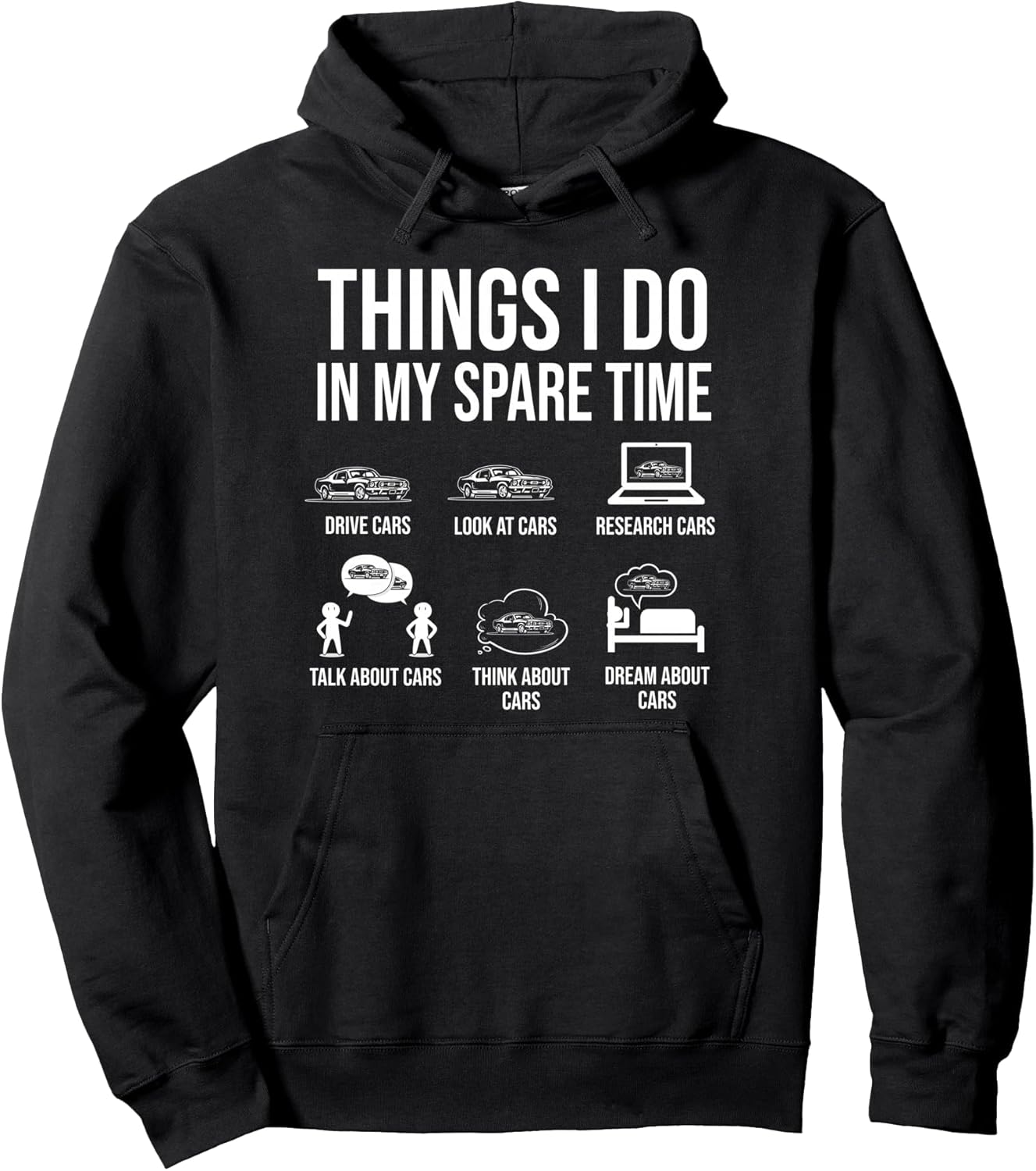 Funny Car Guy Enthusiast Things I Do In My Spare Time Pullover Hoodie