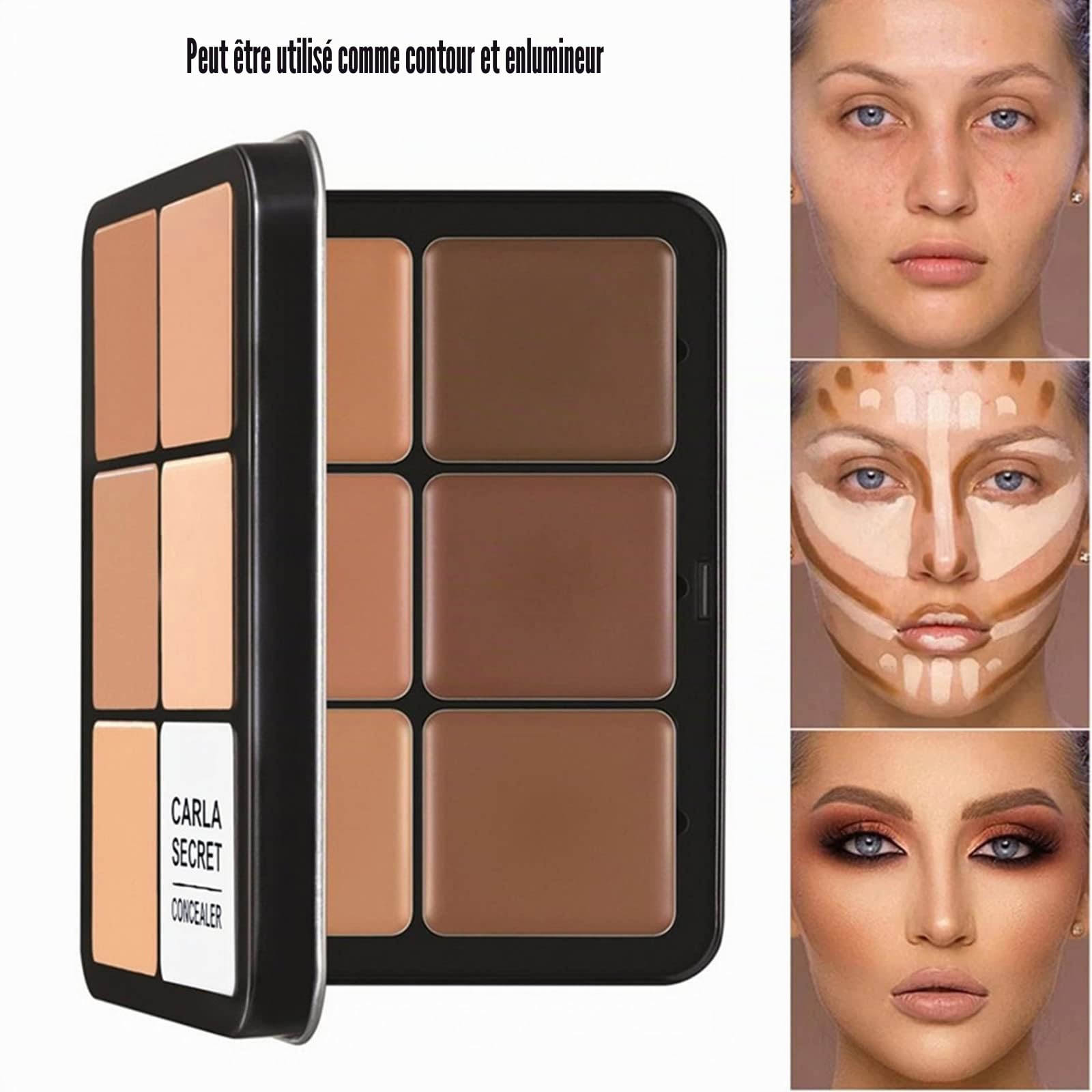 Crème correctrice de couleur professionnelle, palette de 12 couleurs de fond de teint, maquillage couvrant et correcteur longue durée pour les cernes, l'acné et les imperfections, réduit les rougeurs