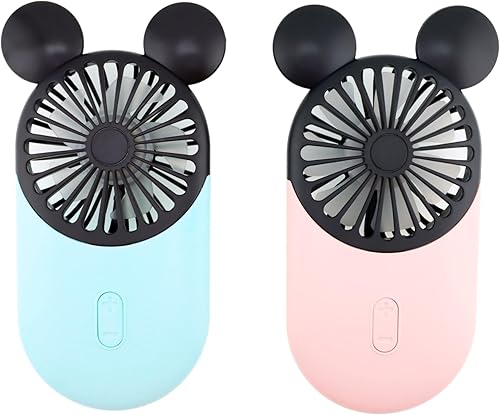 Mini ventilador personal de Mickey, ventilador recargable USB de mano y portátil con 3 velocidades ajustables, perfecto para actividades en