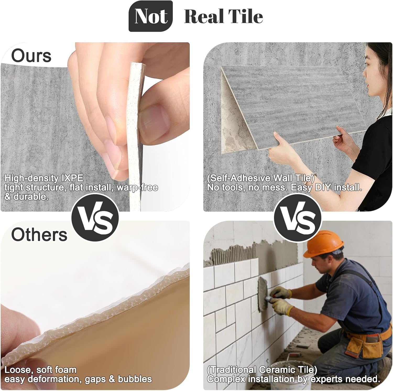 10Pcs 3D Faux Stone Wall Panels 23.6"X11.8" Grey Textured Tiles Peel and Stick Wall Panels Self Adhesive Backsplash Tiles for Interior Wall Decor Living Rooms TV Walls Kitchen Bathroom
