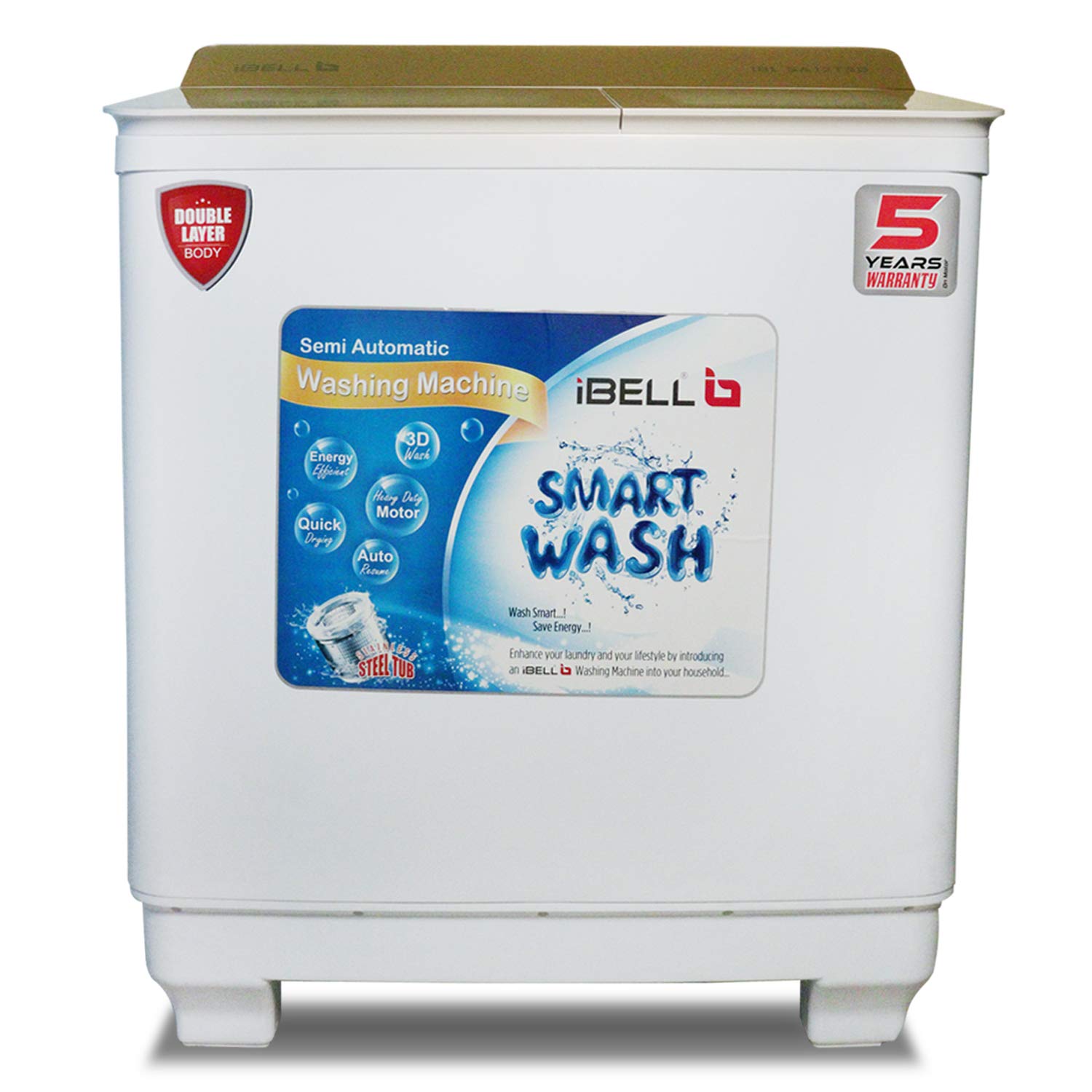 iBELL SA12TSD 12 kg Semi-Automatic Top Loading Washing Machine (105cmx88cmx57cm), White