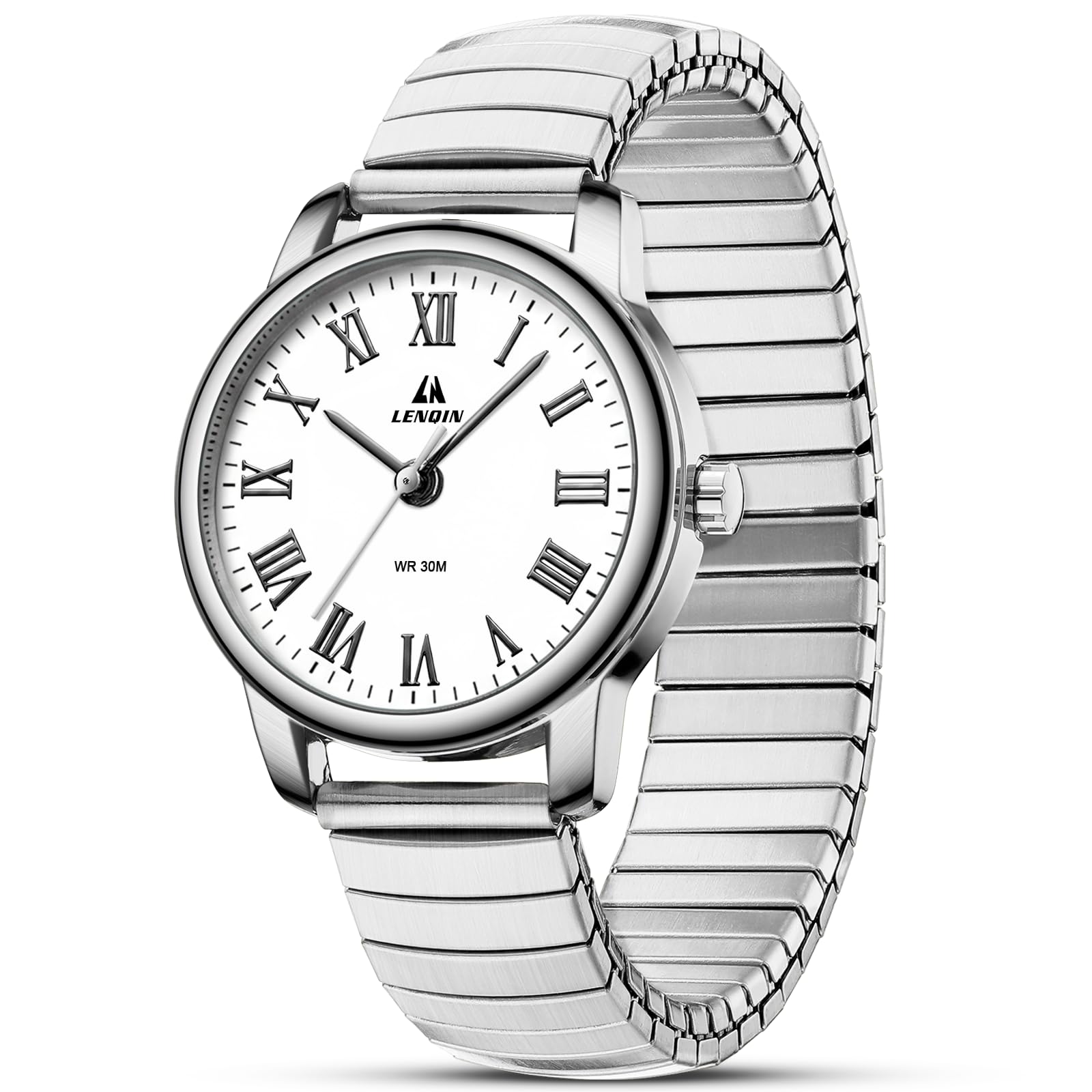LN LENQIN Damen Uhren Edelstahl Wasserdicht Uhren für Frauen Analog Quarz Römische Ziffern Armbanduhr Damen Expansion Band