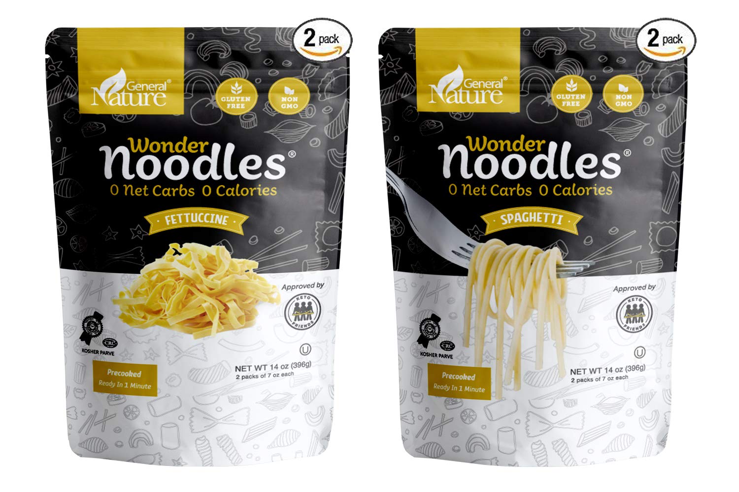 Wonder Noodles 4 Pack Keto Pasta, Zero Carb Noodles