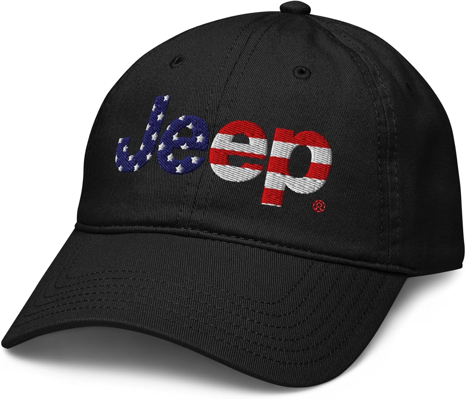 Jeep Flag Wordmark Logo Adjustable Baseball Hat
