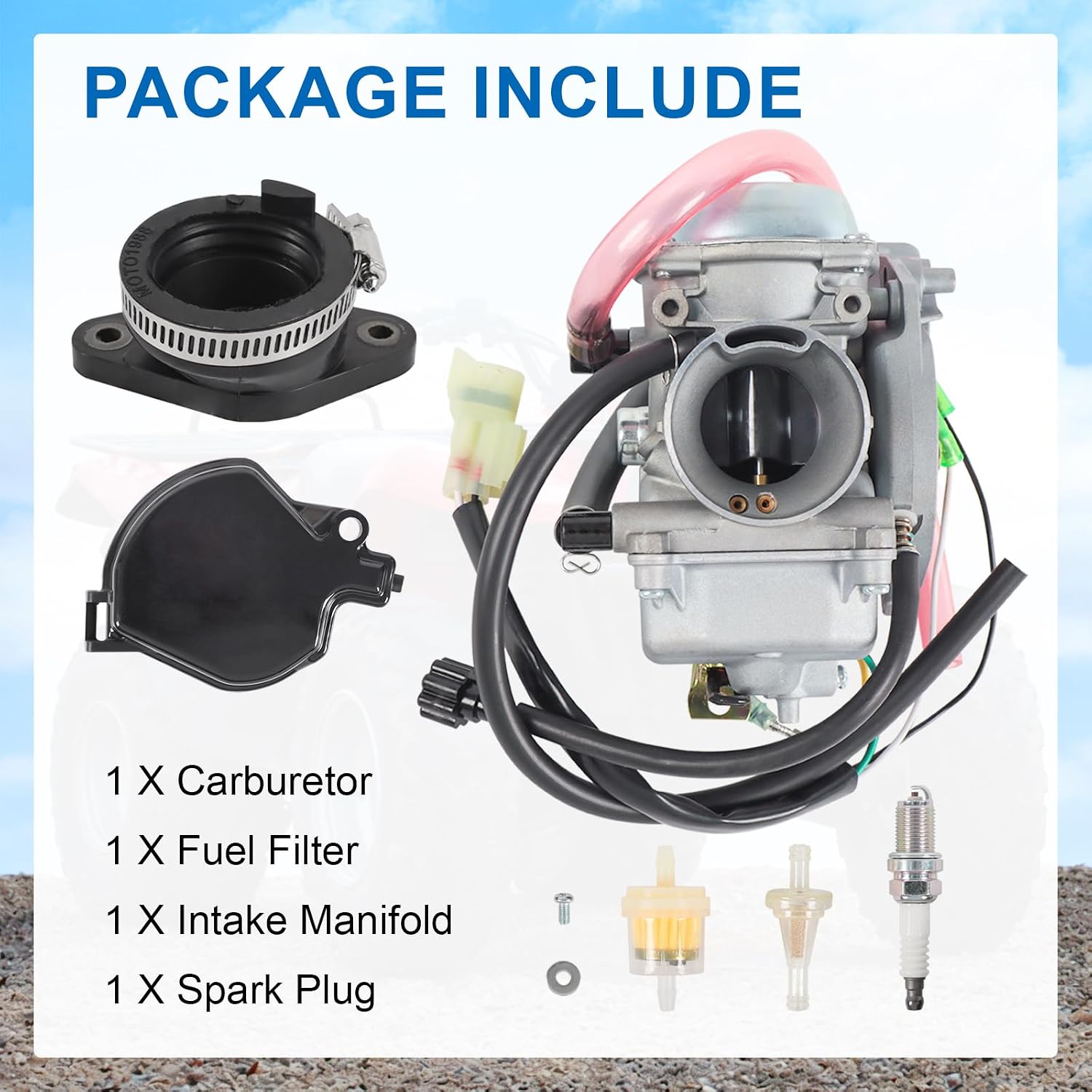 Carburetor Replacement For Kawasaki Prairie 300 KVF300 1999 2000 2001 2002, Replace 15003-1534, 15003-1437