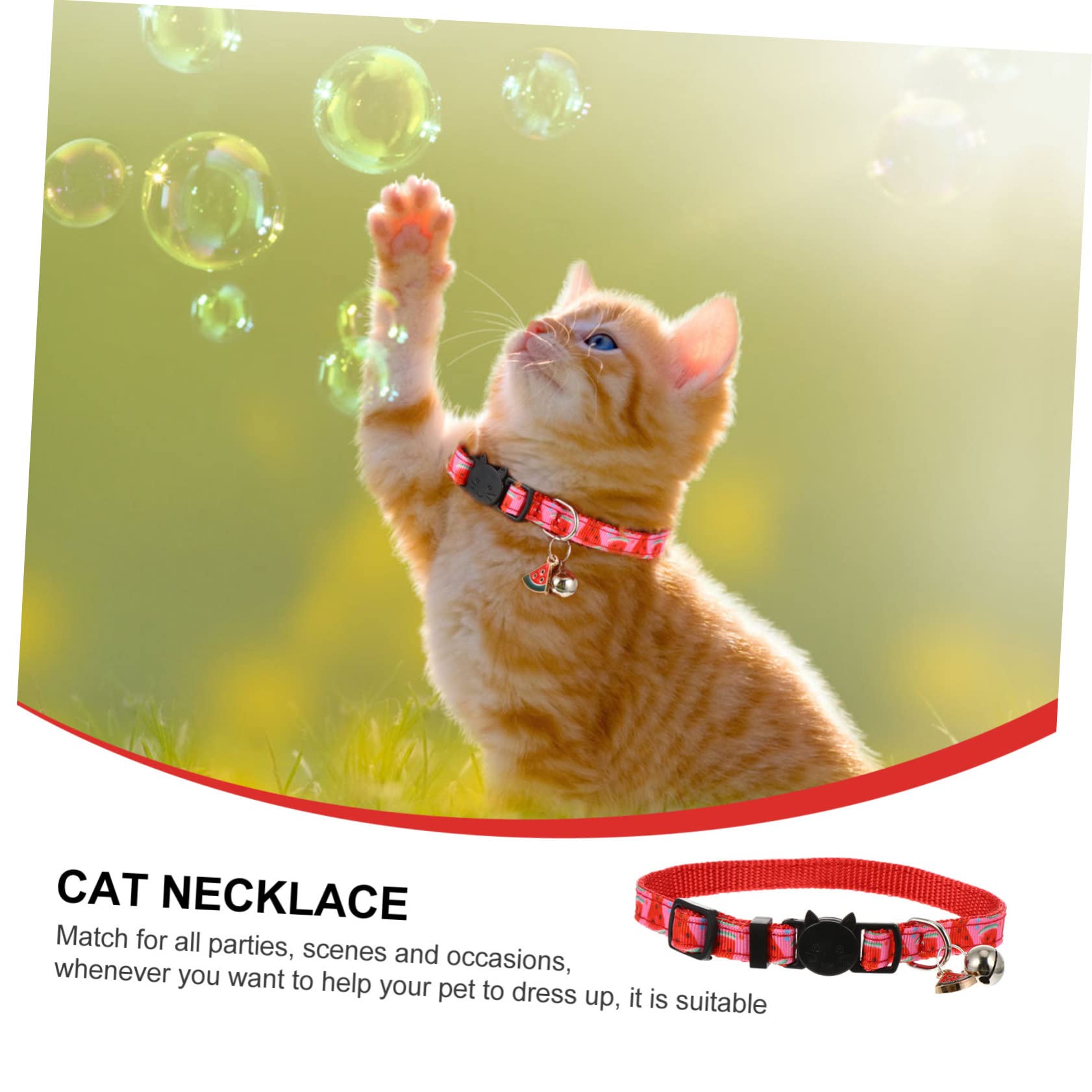ABOOFAN 12pièces Collier Ajustable pour Chat avec Ensemble De Motifs Fruits Avocat Ananas Pastèque Accessoire pour Animaux De Compagnie