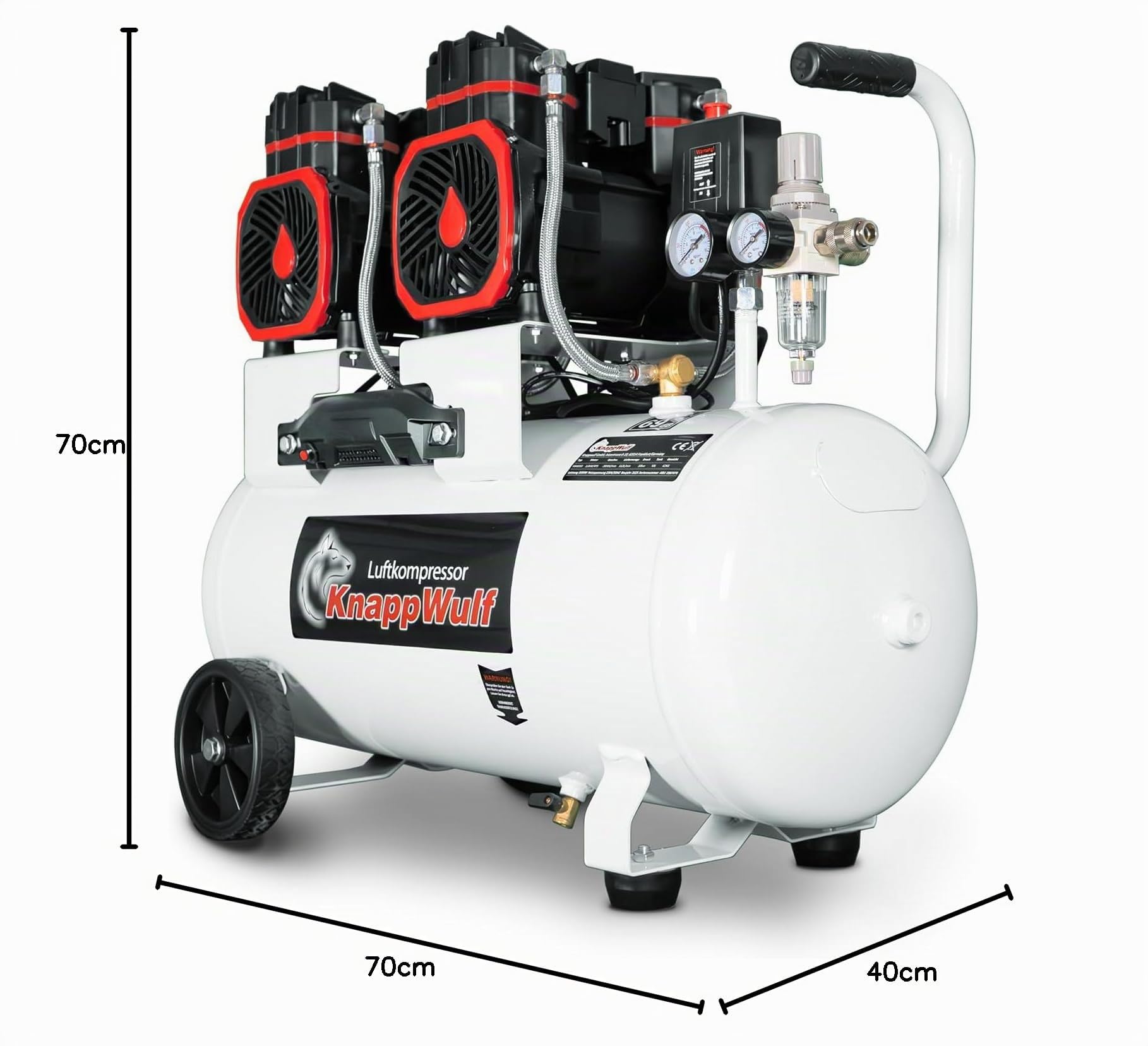KnappWulf Compresseur silencieux KW6050 10 bar, réservoir de 50 l, 3000 W