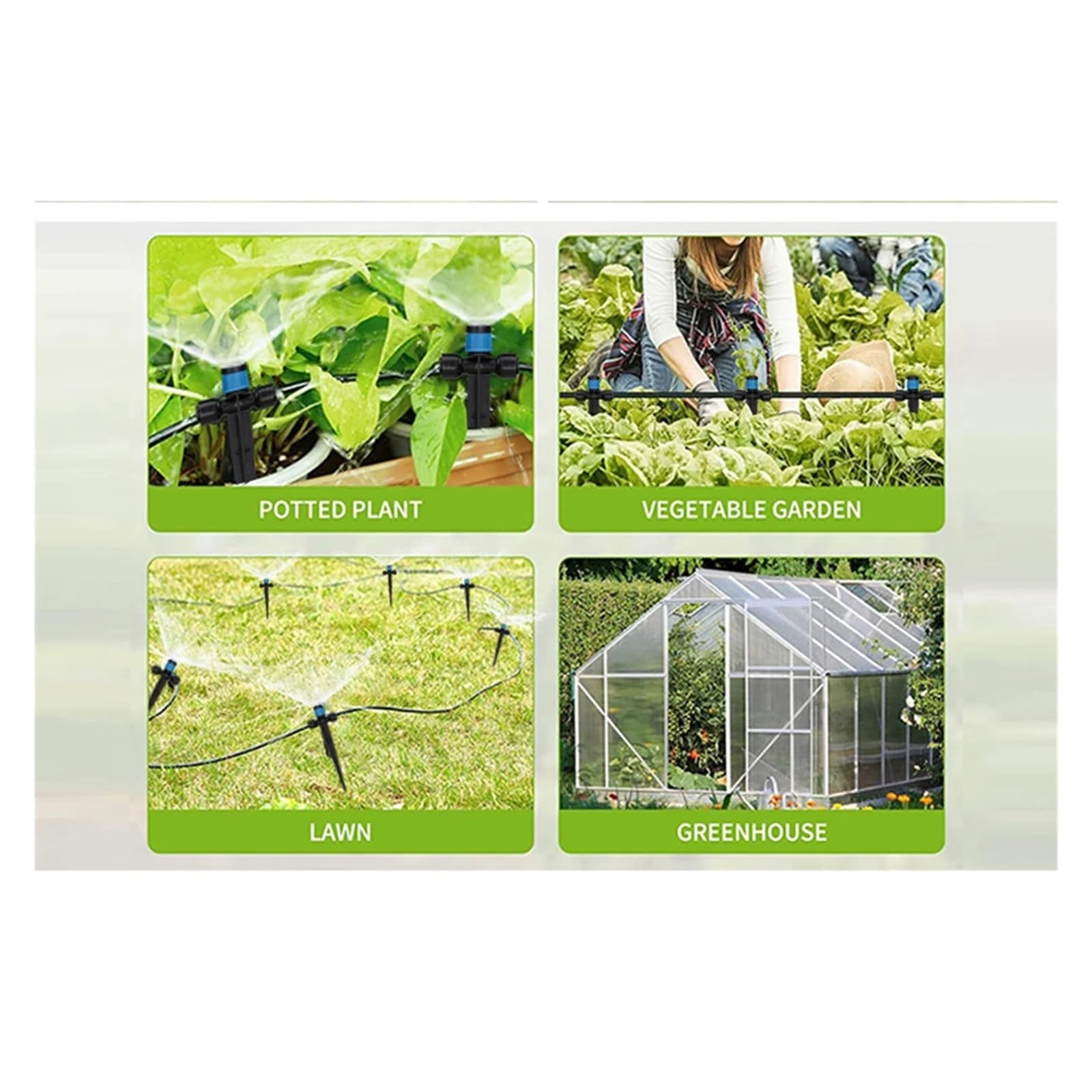 Kit di irrigazione a goccia a collegamento rapido, sistema di irrigazione del giardino Set di attrezzature for l'irrigazione automatica fai-da-te for serra con letto rialzato(10M)