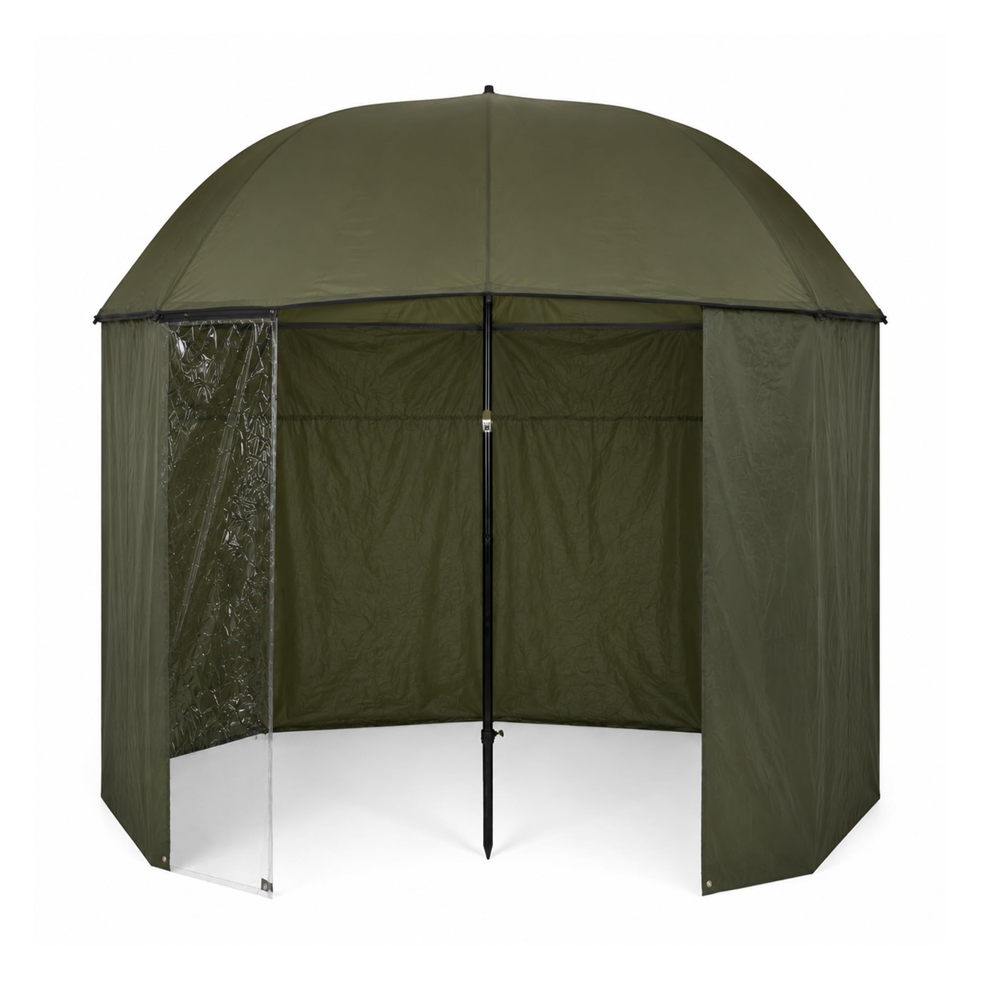 TRAXIS Eco Schirmzelt + Anbauzelt 250cm - Unzerstörbarer Schutz für Angler bei Regen, Sonne und Wind.
