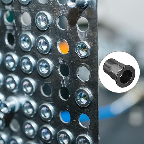 Miniatura 3 de METALLIXITY 100 tuercas de remache (M6), tuercas de inserción roscadas hexagonales de acero al carbono, para sujetadores mecánicos de muebles, color