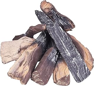 Fake Gas Fireplace Logs Set, Faux Ceramic Fireplace Logs, Ceramic Wood Gas Fireplace Logs for Gas Fireplaces Natural Gas, Fire Pits, Vented, Ventless Outdoor and Indoor Electric Fireplace Logs