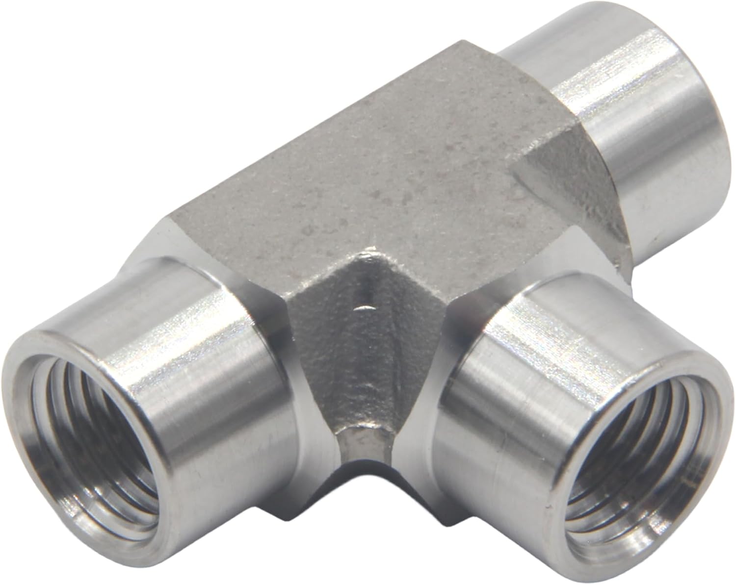 HFS(R) 3/8" NPT Female 3 Way Tee, 304 Stainless Steel Forged Pipe Fitting Street Tee (3/8" FNPT)