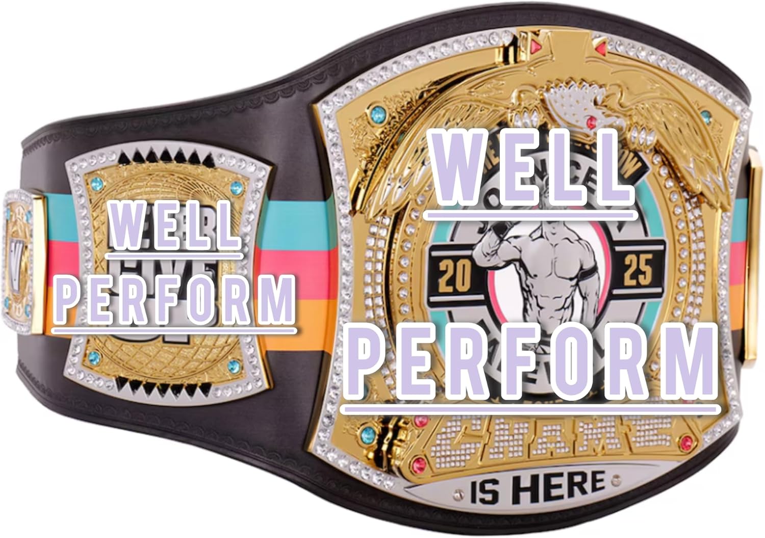 Championship Belt Replica Adult – “The Champ Is Here” Wrestling Belts – Heavyweight Champion Wrestling Belt – Gift for Fans