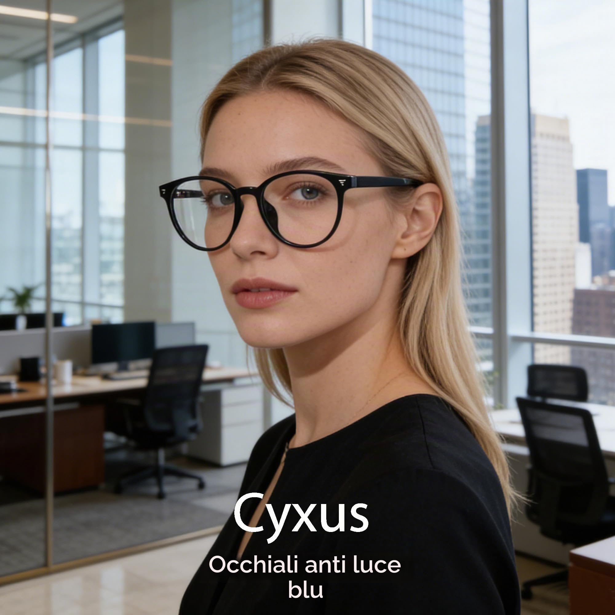 Cyxus Occhiali Luce Blu Uomo Donna Leggero Occhiali Da Computer Retrò Occhiali Anti Mal di Testa Affaticamento Degli Occhi 8350