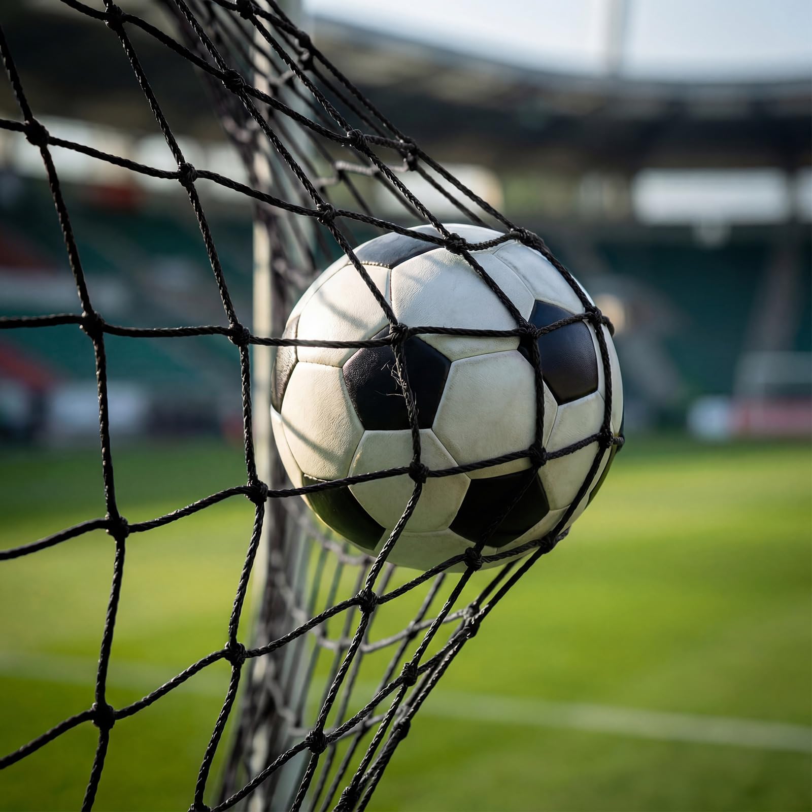 LARMNEE But de Football avec Mousse de Protection, Cage de Foot résistante aux intempéries, Filet en PE