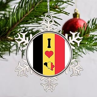 Belgium Snowflake Ornaments Belgium FlagOrnaments for Christmas Trees Country City Souvenir Flag Personalized Christmas Ornaments 2023 Xmas Tree Pendant Winter Exchange Gift 3 Inch