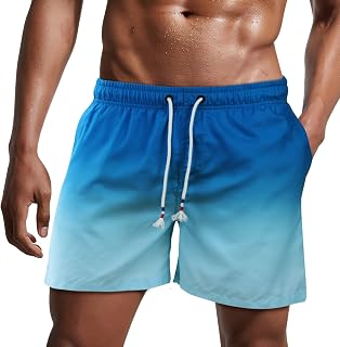 Men's Swim Trunks Swim Trunks Quick Dry Beach Shorts Surf Shorts with Mesh Lining