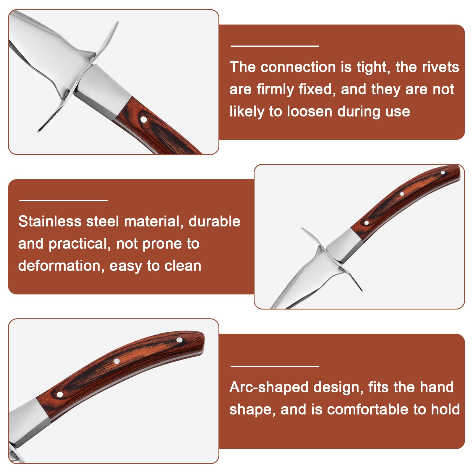 Austernmesser: 2 Stück Austernmesser Set mit 2 Paar Schutzhandschuhen, Austern Set mit Premium-Holzgriff, Austernmesser und Handschuh, Austern Messer für Muscheln Oder Hartkäse Geeignet