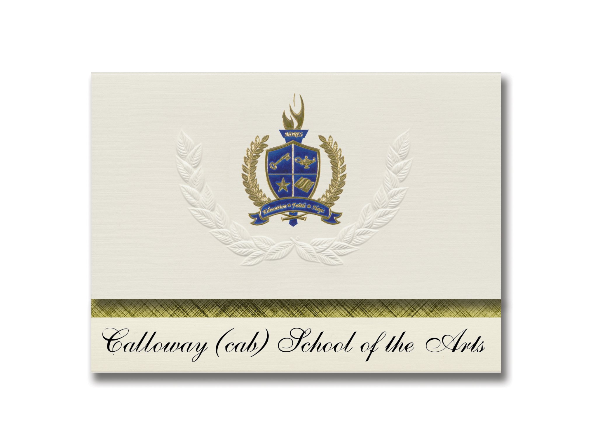 Signature Announcements Calloway (cab) School of the Arts (Wilmington, DE) Graduation Announcements, Presidential Basic Pack 25 with Gold & Blue Metallic Foil seal