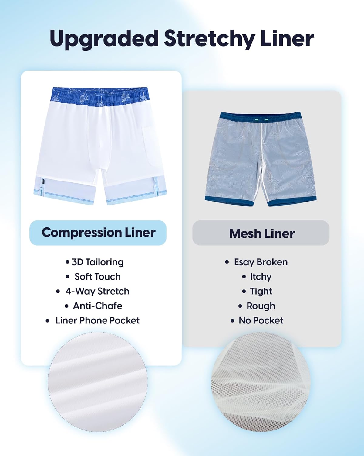 maamgic Mens Swim Trunks with Compression Liner 9 Inch Recycled Stretch Bathing Suit with Zipper Pockets Quick Dry Swim Short