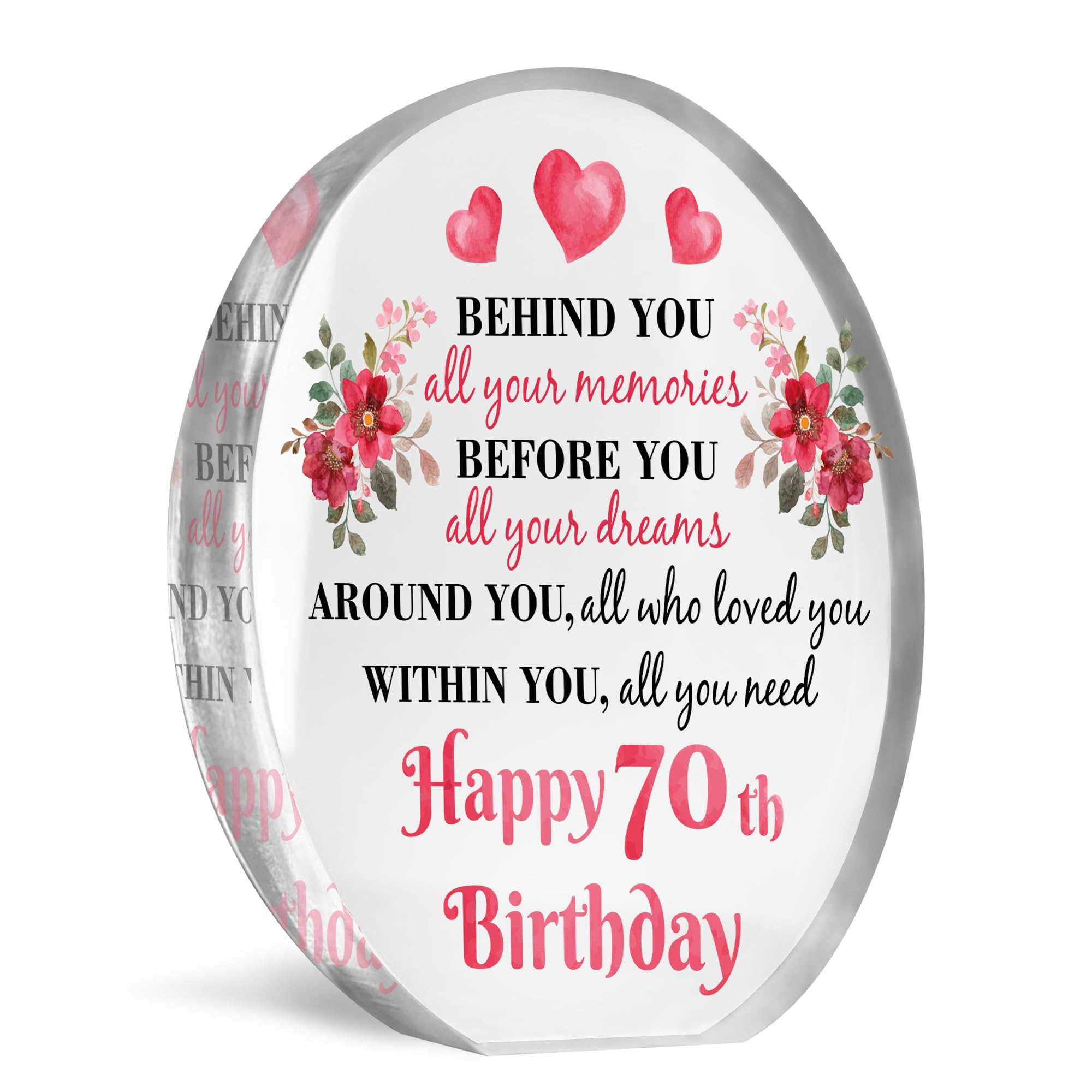 Red Ocean Novelty 70th Birthday Gifts For Mum Auntie Sister Nan Friend Inspirational Plaque Gift for Her Mum 70th Birthday Presents Birthday Gifts for 70th Sister Gift Mum Gift Auntie Gift Nan Gift
