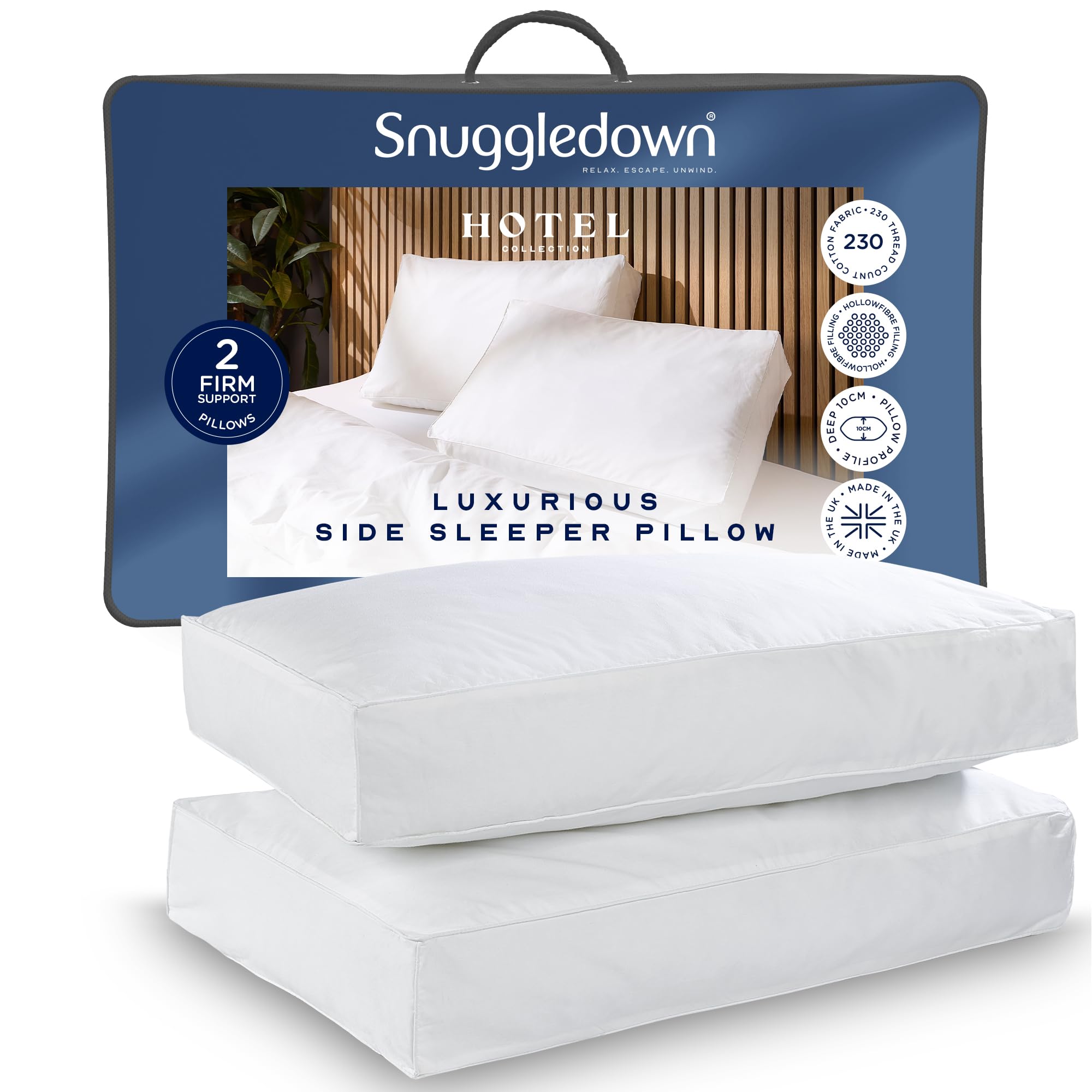 Snuggledown Of Norway Snuggledown Hotel Side Sleeper Pillow, Firm, 2 Pack