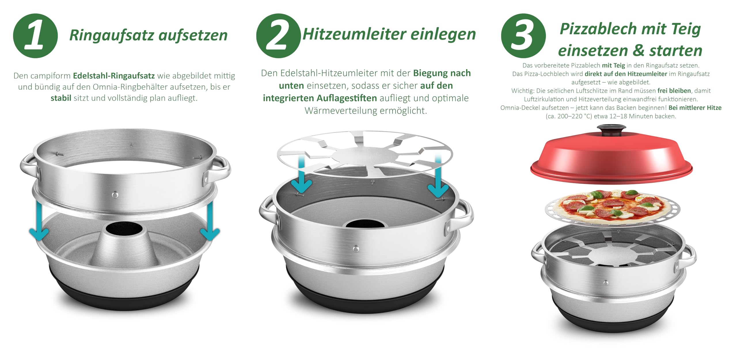 ZauberFry Grille à pizza compatible avec four de camping Omnia, insert de cuisson sur toute la surface en acier inoxydable, convient à un usage alimentaire, pas de trou au milieu, pour pizza, tartes